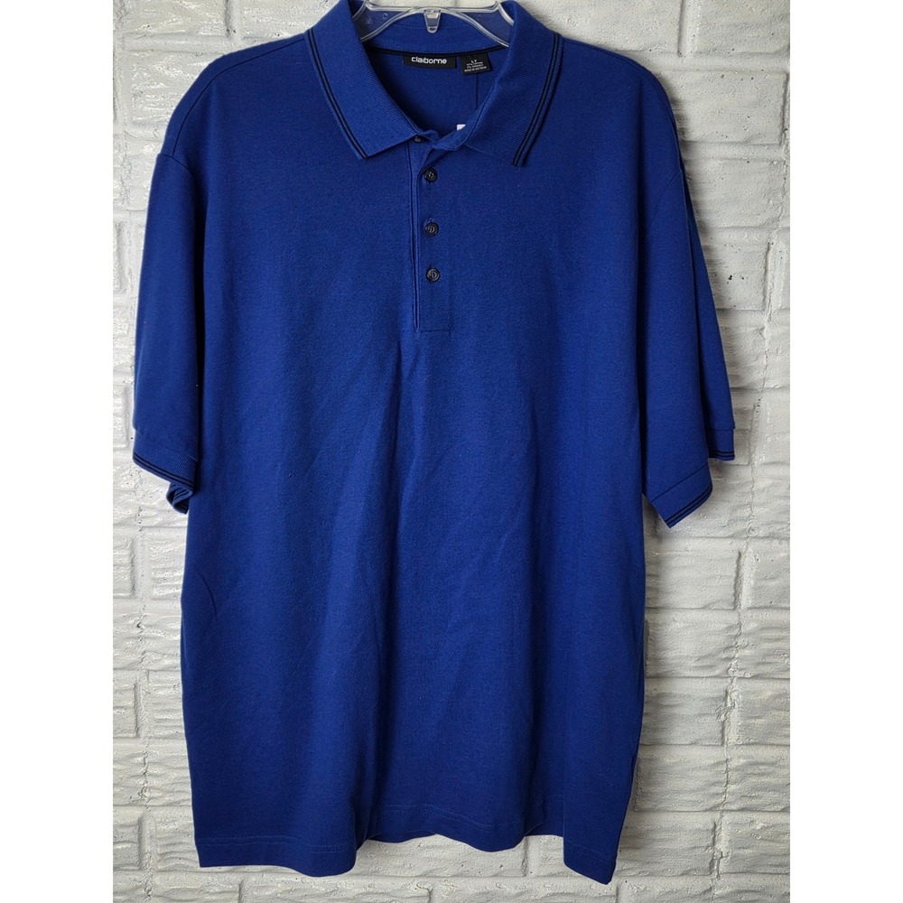 Claiborne Men's size LT Large polo shirt Tall Blue Stretch NWT
